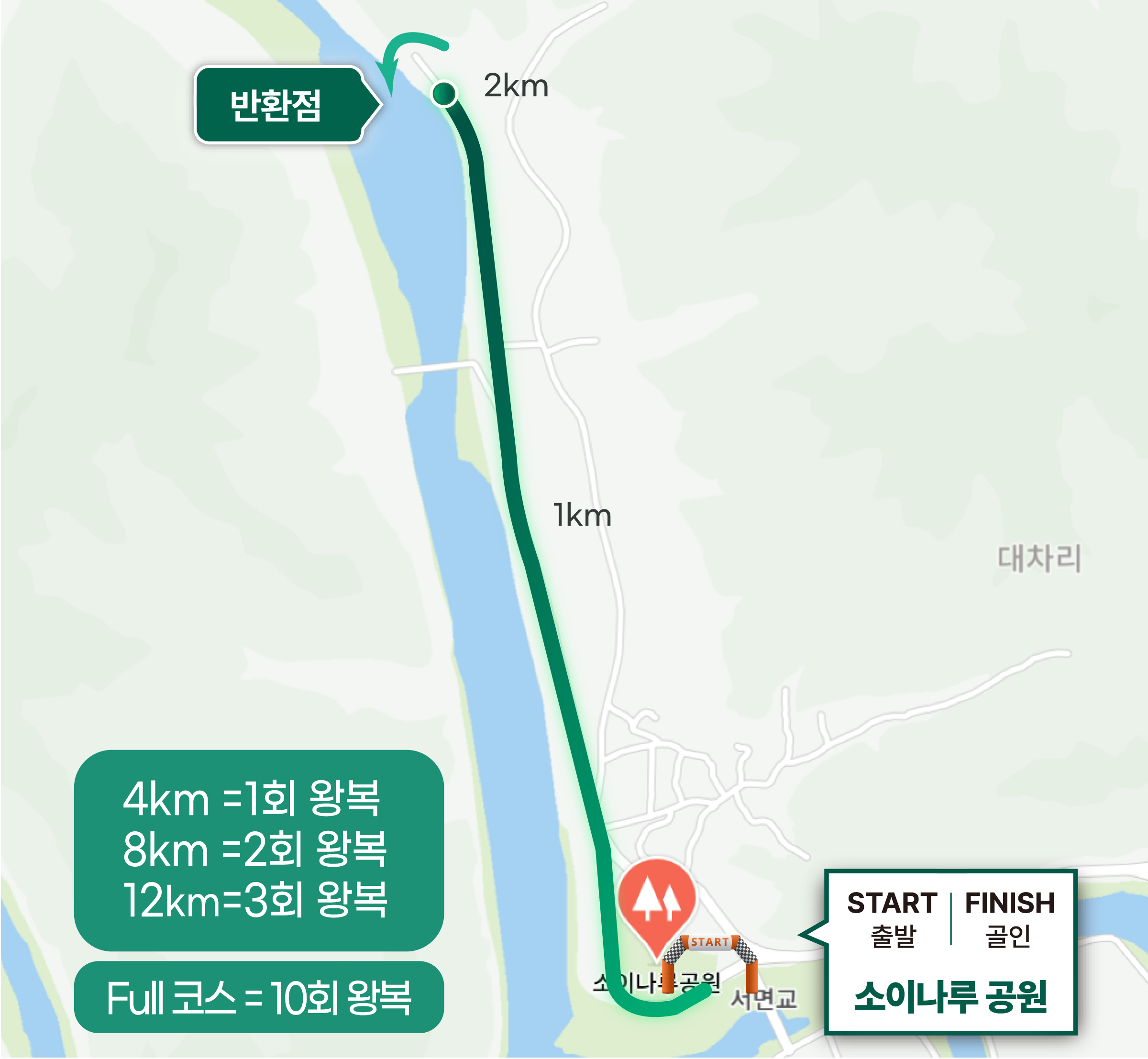 전마협 무주 풀코스 마라톤 대회장 지도